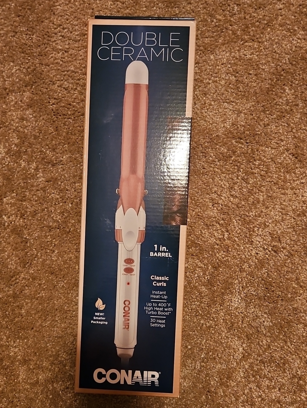 Conair Double Ceramic 1" Curling Iron - Rose Gold and White